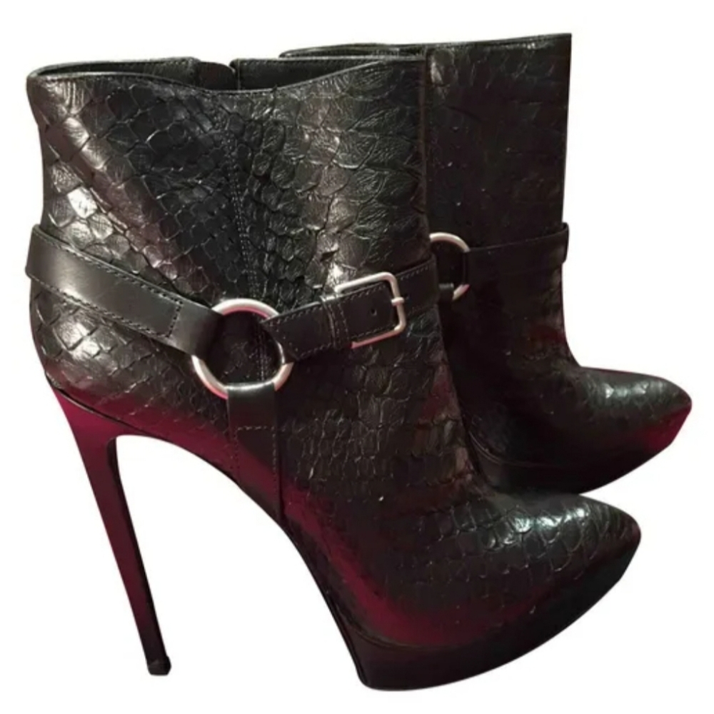 Saint Laurent Platinum Python Boots